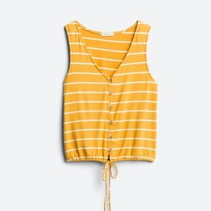 Front button knit tank top